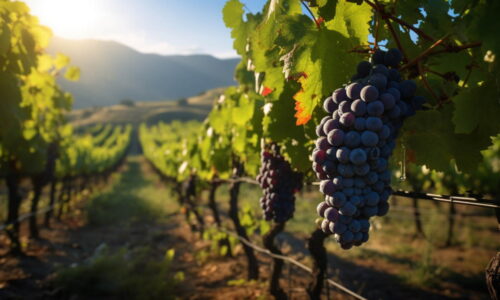A vineyard background. Grape cultivation. Agricultural landscape
