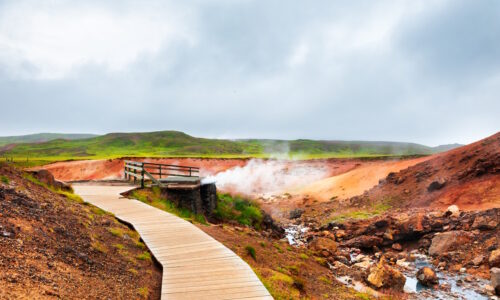 Seltun geothermal area in Krysuvik, Reykjanes peninsula, Iceland. Famous travel destination
